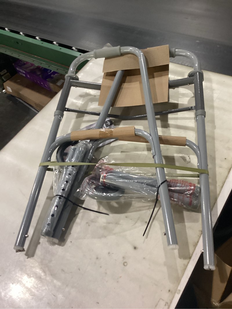 Condition photo showing New/Like New for Medline Lightweight Folding Walkers for Seniors, Adults with 5” Wheels, Steel Frame Supports up to 400 lbs.