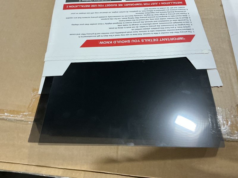 Condition photo showing As Is for Magicmoon 2-Pack 24 Inch Computer Privacy Screen Filter, Anti-Spy/Glare Protector Film for Widescreen Monitor with 16:9 Aspect Ratio (Width x Height: 531mm x 298mm) [2 Pack] 24 Inch 16:9 Aspect Ratio