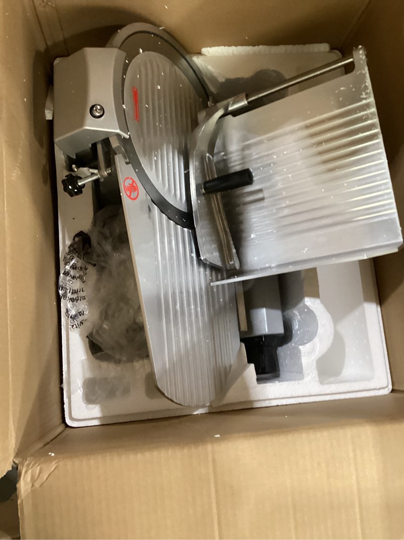 Condition photo showing Good Condition for VEVOR Commercial Meat Slicer, 320W Electric Deli Food Slicer, 12 inch Carbon Steel Blade Electric Food Slicer, 350-400RPM Meat Slicer, 0-0.6 inch Adjustable Thickness for Cheese, Veggies, Ham 12IN-320W