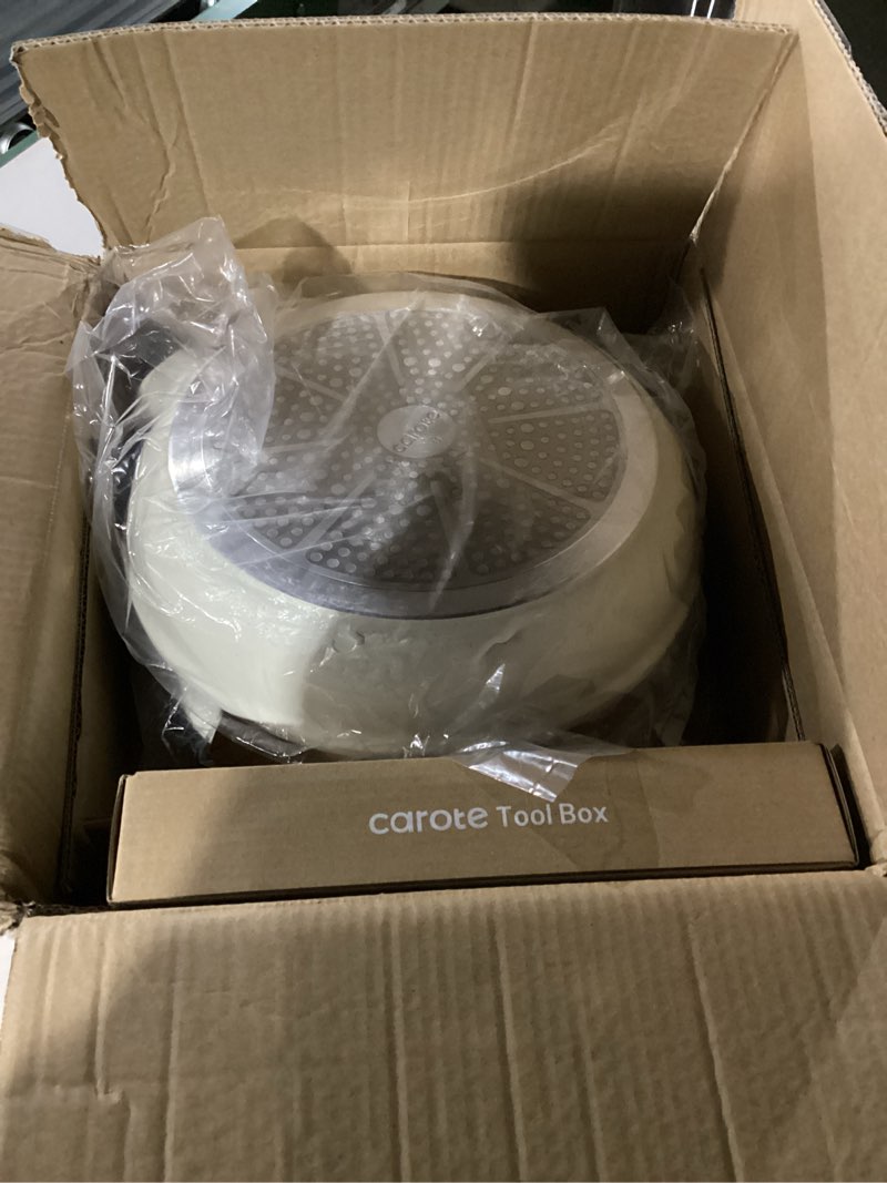Condition photo showing New/Like New for carote non stick frying pan skillet set, omelet pan, healthy non toxic granite chef pan, induction compatible egg frying pan with heat-resistant handle, pfoa-free,black, 8"+10"+12" black 8"+10"+12"