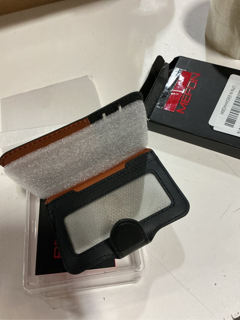 Condition photo showing New/Like New for for magsafe wallet, magnetic phone wallet rfid blocking, slim 5-8 card holder with cash slot & clear id window, minimalist mag safe wallets for iphone 17/16/15/14/13/12 series, midnight black midnight black phone wallet magnetic