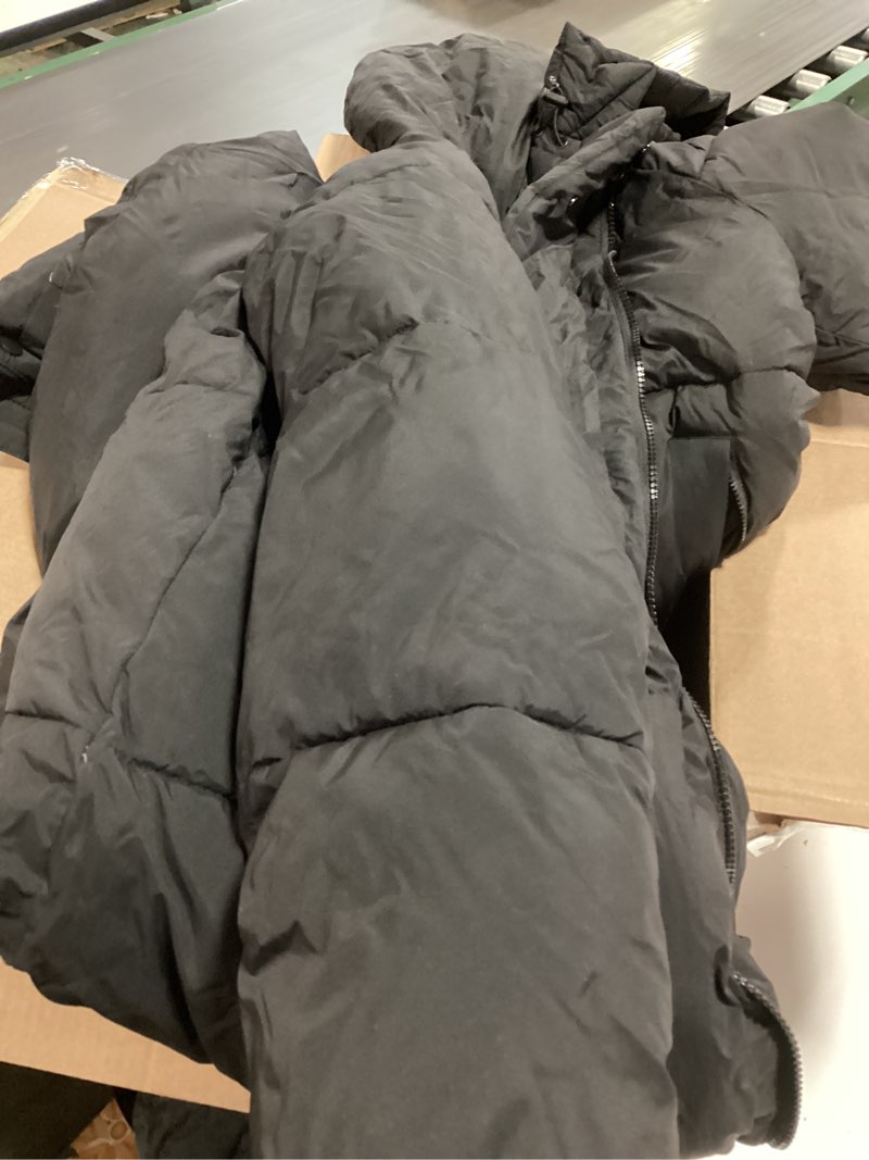 Condition photo showing As Is for Levi's Womens Extra Long Parka Jacket Large Black