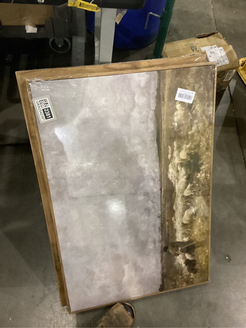 Condition photo showing New/Like New for OIQArtOIQ Vintage Landscape Canvas Wall Art Framed Natural Scenery Painting Artwork Prints France Country Wilderness Farmhouse Decor Pictures Kitchen Bedroom Living Room Bathroom Shepherd Framed 8x10 in