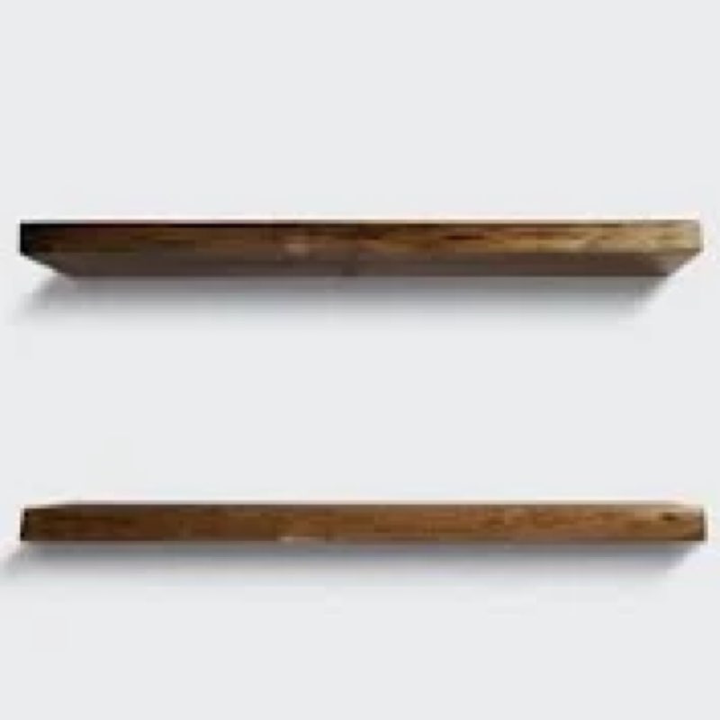 24" Floating Shelves, Live Edge Solid Elm Wood Floating Shelf, Wall Mounted Display Shelves with Hea