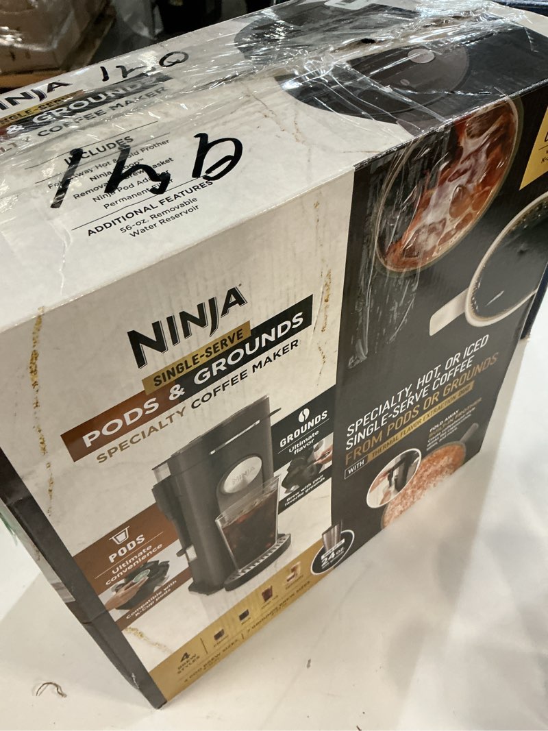 Condition photo showing As Is for Ninja | Coffee Maker | Single Serve |Brew with Coffee Pods & Grounds| Compatible with K-Cup Coffee Pods | 4 Brew Styles, up to 24oz Cup Sizes & 56oz Removable Reservoir | Black | PB051 Standard Black