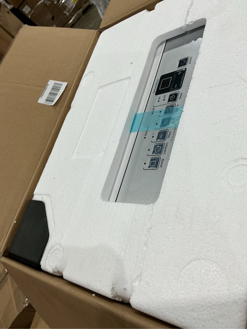 Condition photo showing Good Condition for midea 4,500 sq. ft. dehumidifier with pump included, 50 pint - ideal for basements, large & medium sized rooms, and bathrooms (white) 4,500 sq. ft. with pump - wifi