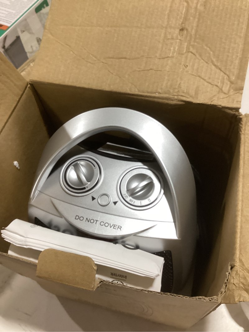 Condition photo showing Good Condition for GiveBest Portable Electric Space Heater with Thermostat, 1500W/750W Safe and Quiet Ceramic Heater Fan, Heat Up 200 Square Feet for Office Room Desk Indoor Use, Silver