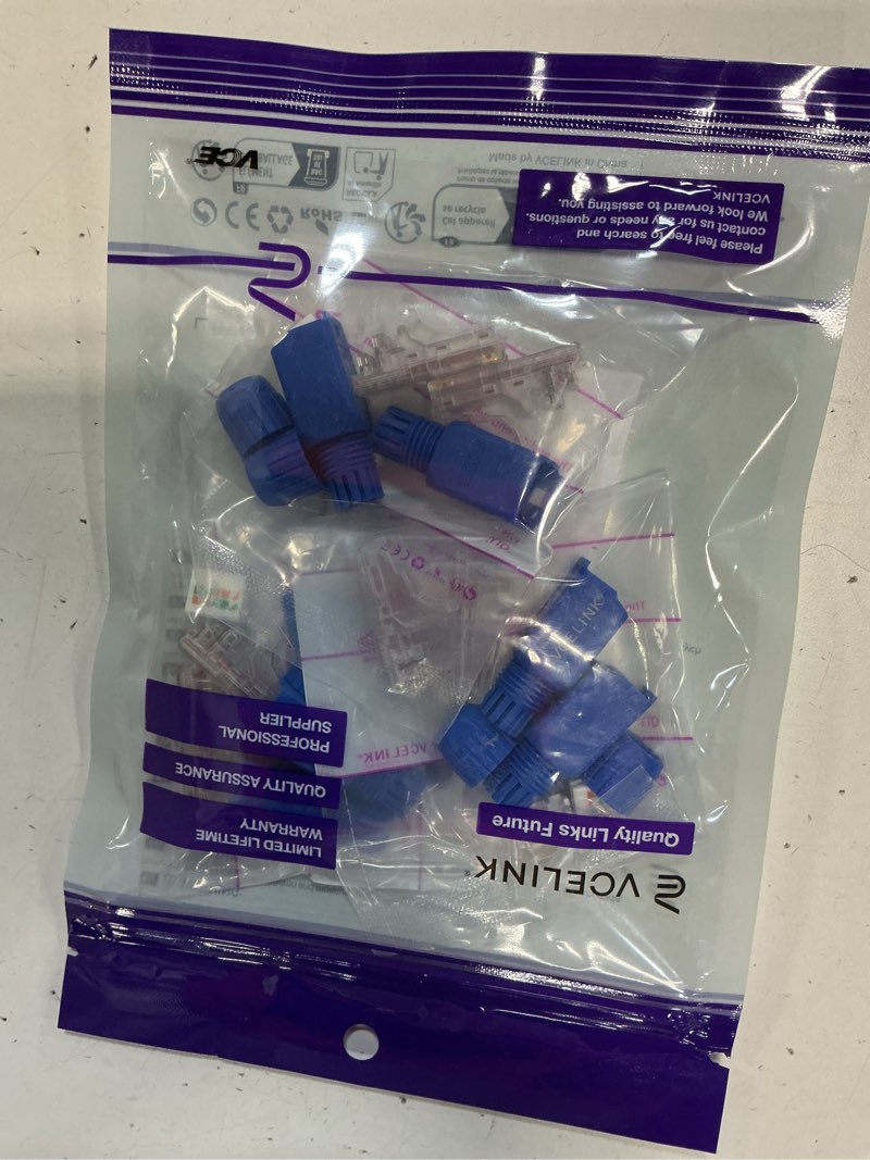 Condition photo showing Good Condition for VCELINK RJ45 Connector Tool-Free, CAT6 Field Termination Plug, Gold Plated Modular Plug, UTP CAT6 Connector Toolless for 23 to 26 AWG Network Cable 6 Pack CAT6 Blue