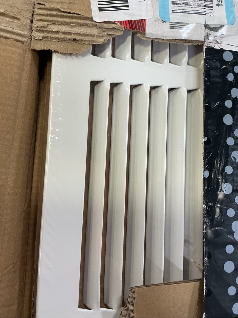 Condition photo showing Good Condition for 24"w x 6"h [duct opening size] steel return air grille, air return vent cover for ceiling and sidewall - hvac air vent covers - [outer dimensions: 25.75"w x 7.75"h] 24"w x 6"h [duct opening]