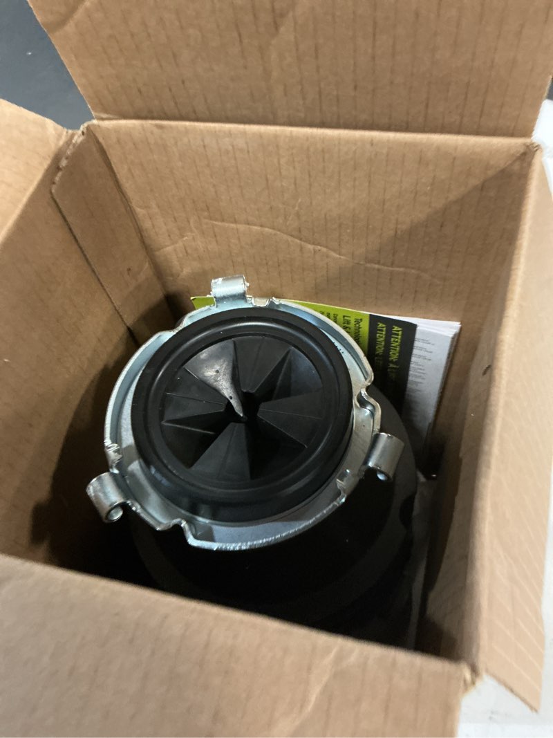 Condition photo showing As Is for insinkerator badger 1xl continuous feed 1/3-hp septic safe non-corded garbage disposal