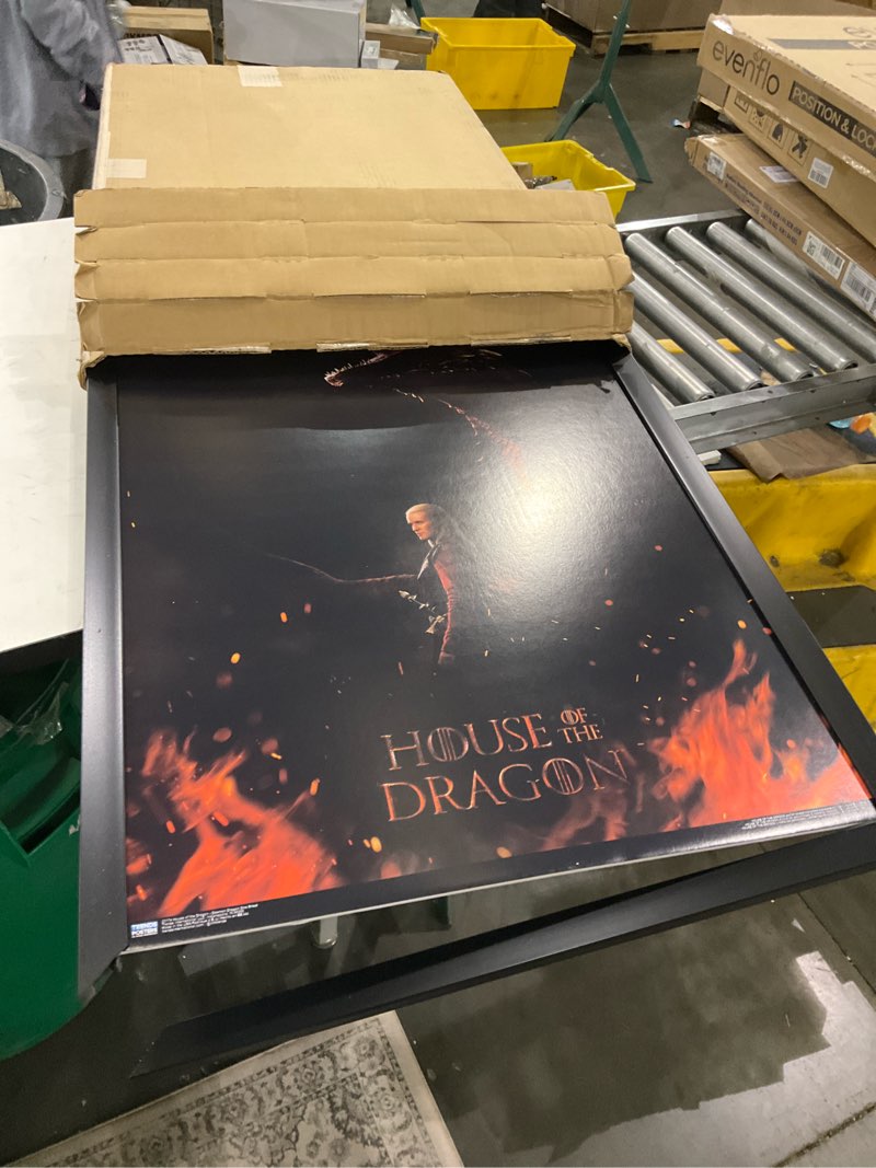 Condition photo showing As Is for House of the Dragon - Daemon Dragon One Sheet Wall Poster, 34L" x 22.4W", Black Framed Version Black Framed Version 34"L x 22.4"W