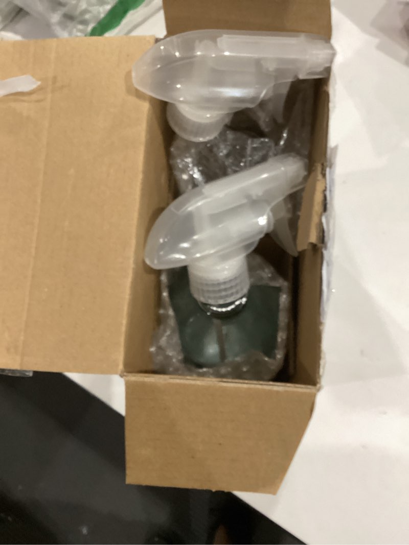 Condition photo showing Good Condition for worldgsb 2 pack glass spray bottles with silicone sleeve, 16 oz empty refillable containers with adjustable spray nozzles, spray bottles for hair, cleaning solutions and plants blue&grey
