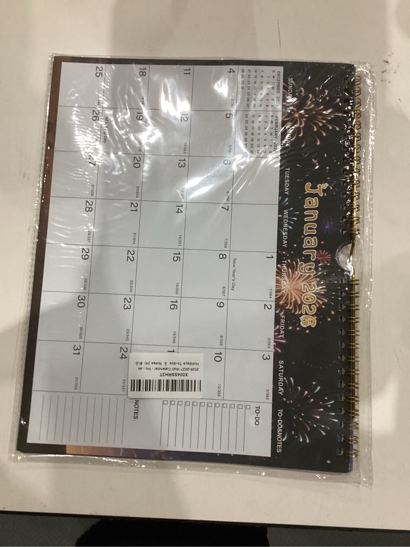 Condition photo showing New/Like New for 2026-2027 Wall Calendar - Includes January 2026 to June 2027, 18-Month Paper Wall Calendar 11 x 8.5 Inches.Thick Paper with Julian Dates and Block for New Year and Christmas Holidays To-dos ? Notes (H)