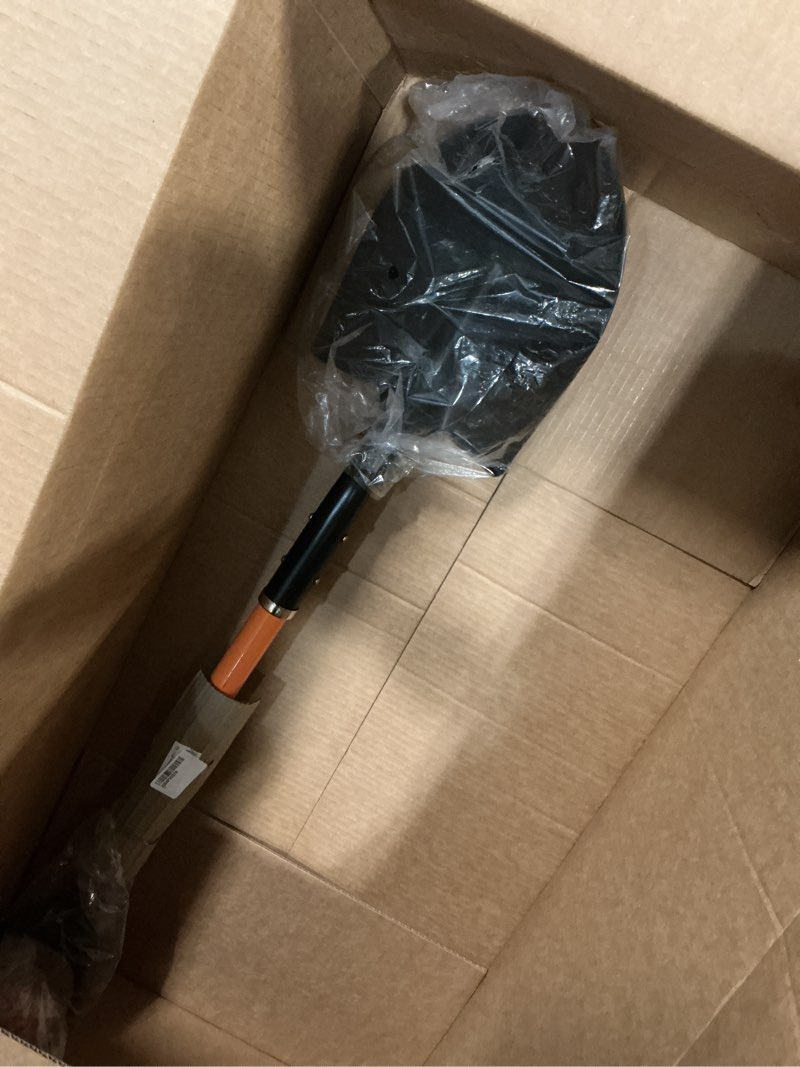 Condition photo showing New/Like New for heavy duty digging shovel with trenching blade and d-handle, fiberglass handle,ideal for garden, landscaping, construction, and masonry - perfect for digging soil, dirt, and gravel.
