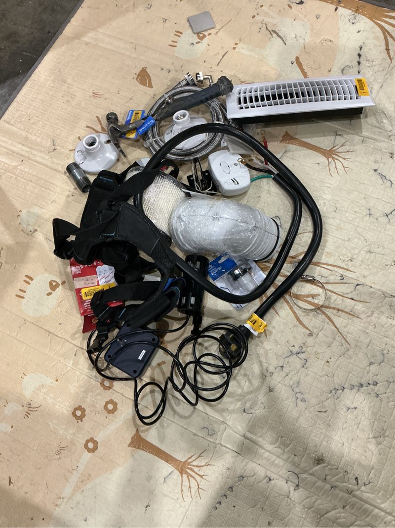 Condition photo showing As Is for assorted home improvement lot (small tools, screw, home accessories, etc.)