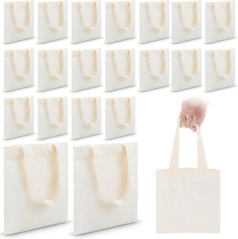 amylove 48 pcs mini tote bag sublimation blank canvas tote bags reusable grocery luggage diy sack go