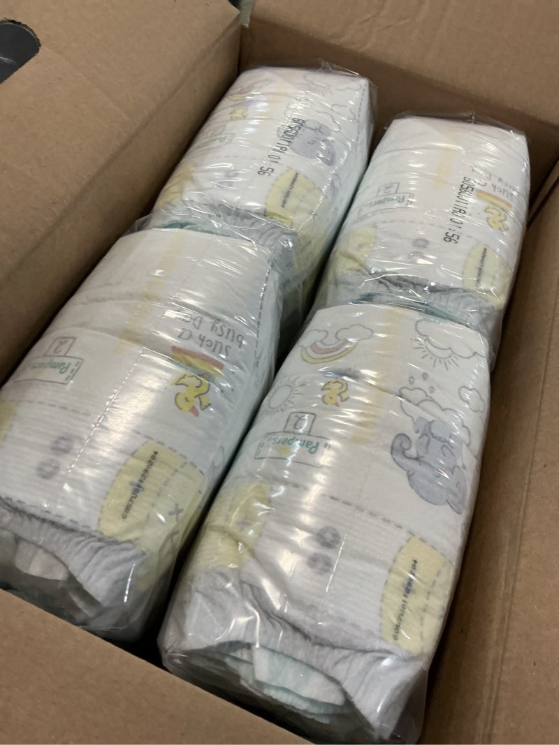 Condition photo showing New/Like New for pampers swaddlers diapers, size 2 (10-22 lbs), 148 count, absorbent, keeps baby dry and comfortable, skin safe disposable baby diaper size 2 148
