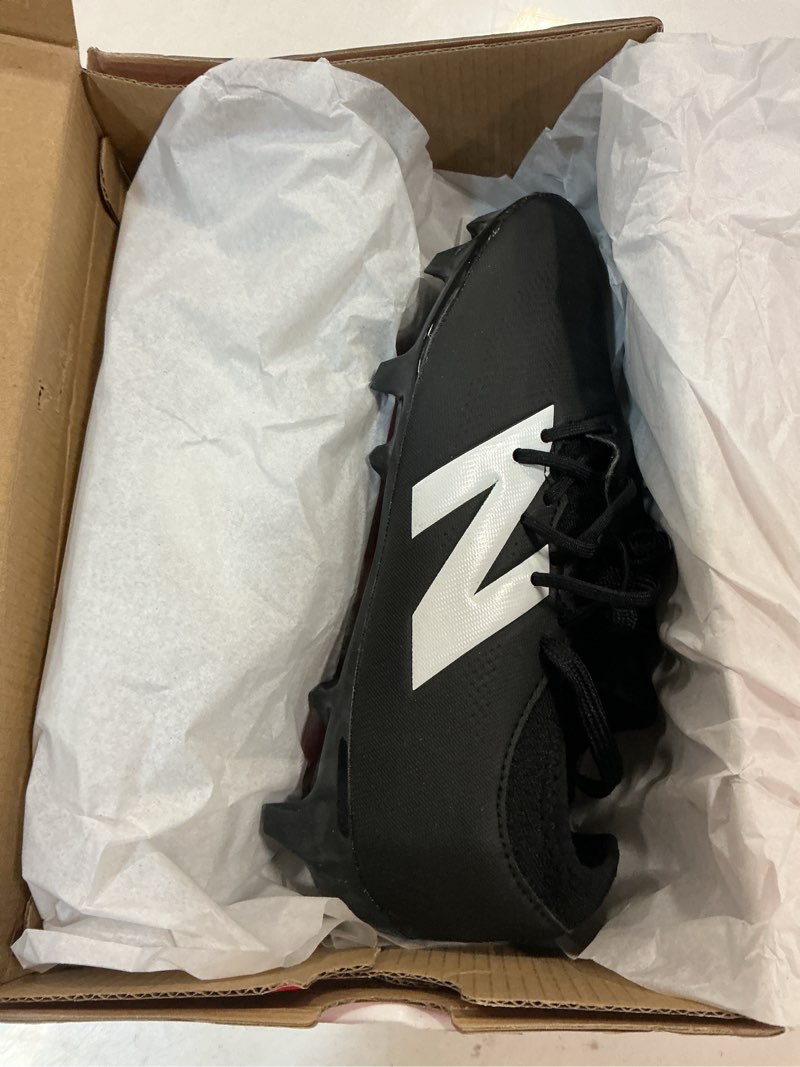 Condition photo showing New/Like New for New Balance Unisex Furon Dispatch FG V7+ Soccer Shoe, Black/White/True Red, 4.5 Wide US Men