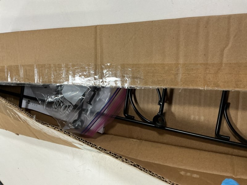 Condition photo showing Good Condition for Amazon Basics Over the Door Towel Rack with hooks, 19.3W x 6.6D x 24.8H inch, Black 19.3Wx6.6Dx24.8H inch Black