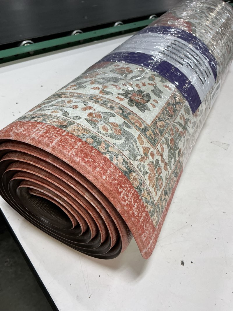Condition photo showing Good Condition for dexi kitchen floor mats anti fatigue, 23x86 large long cushioned vintage runner rug waterproof, standing comfort memory foam padded for front sink laundry office, orange and white 86"l x 23"w x 0.4"th orange/white
