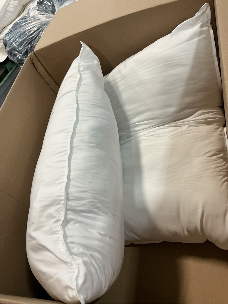Condition photo showing Good Condition for serta down illusion balanced support cotton pillows,standard/queen (2 pack) | down alternative fill offers soft comfort for every sleep position, hypoallergenic and machine washable white standard/queen balanced support