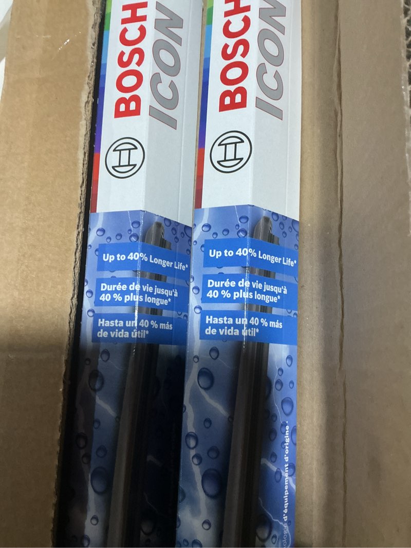 Condition photo showing Good Condition for BOSCH 22A22B ICON Beam Wiper Blades - Driver and Passenger Side - Set of 2 Blades (22A & 22B) Front (22A & 22B) , 2 Blades ( Pack of 1) ICON Combo Pack (Front)