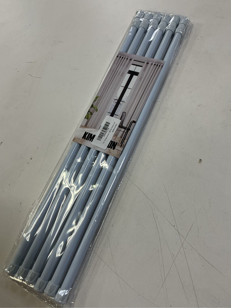 Condition photo showing New/Like New for 6Pcs Spring Tension Curtain Rod?21-38 Inches Adjustable Expandable Pressure White Curtain Tension Rods For Kitchen, Bathroom, Window, Home White 21" to 38"- 6 Pack
