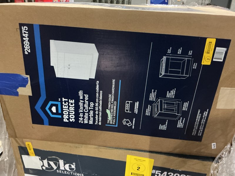 Condition photo showing Good Condition for Project Source Dover 24-in True White Single Sink Bathroom Vanity with White Cultured Marble Top