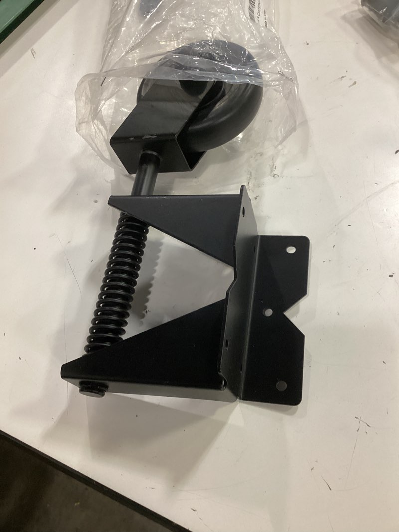 Condition photo showing Good Condition for gate wheel, spring loaded gate caster, heavy duty wooden fence gate caster wheel, 360 degree swivel outdoor swing or rolling gate support wheel kit, 4-1/2 inch, 220 lbs capacity, black(left)