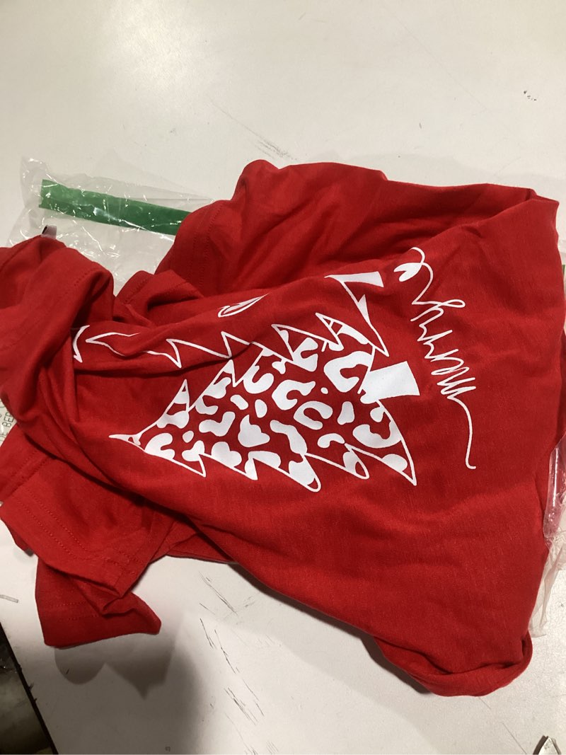 Condition photo showing Good Condition for Merry Christmas Shirts for Women Christmas Long Sleeve Plaid Xmas Trees Graphic Shirt Christmas Blouse Tee Tops X-Large Red1