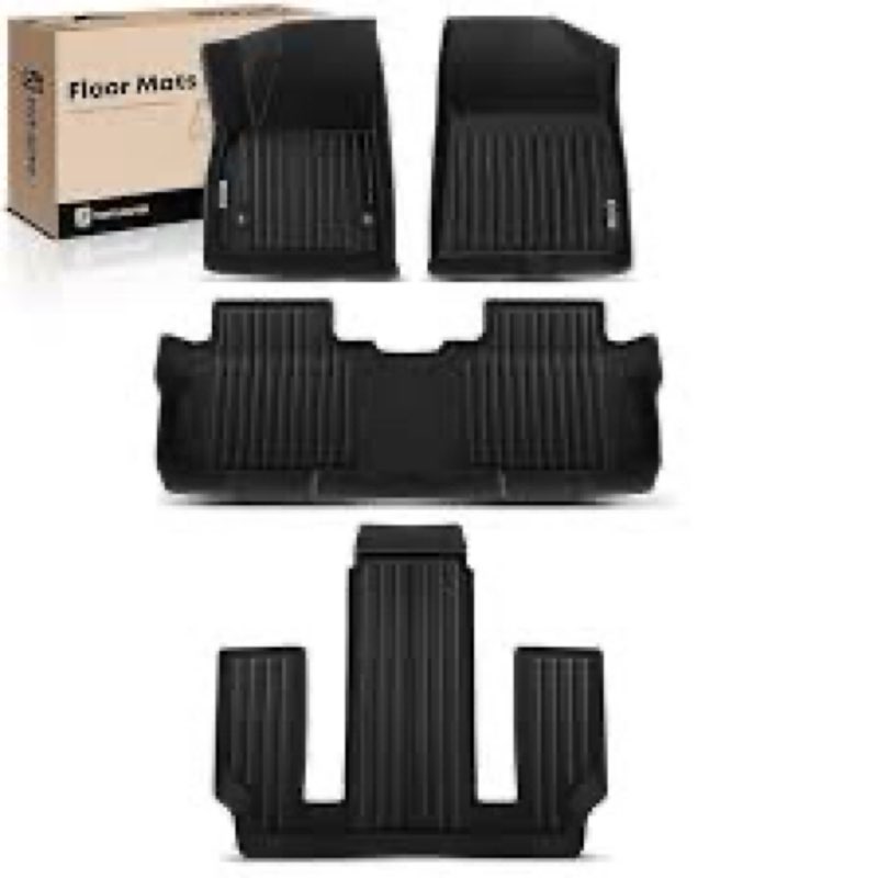 yhtauto floor mats & cargo mat fit 2017-2023 gmc acadia 6 seats with bucket seats, tpe all weather c
