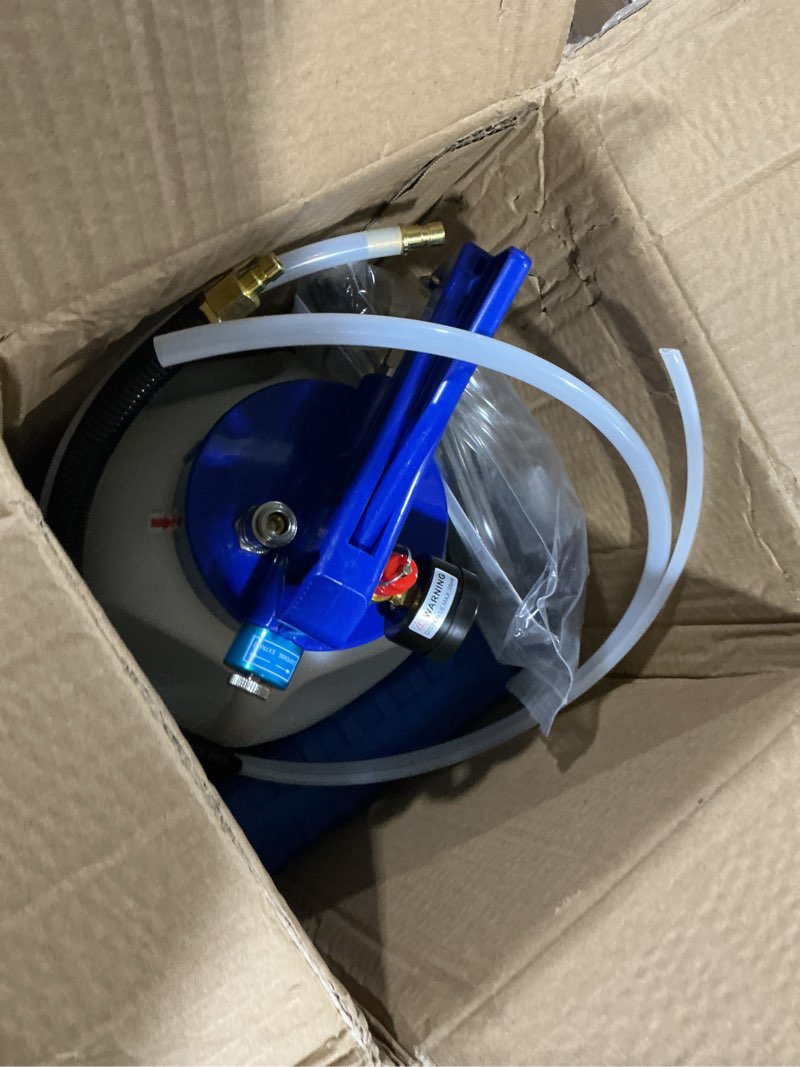 Condition photo showing Good Condition for orion motor tech oil extractor pump and dispenser tool kit, 10l pneumatic transmission fluid bleeder set, 2.6gal 2 way vacuum fluid evacuator and filler oil change kit 15 atf refill adapters 3 hoses