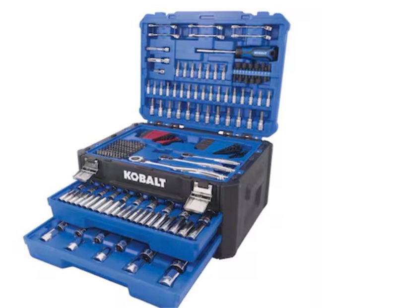 kobalt 302 -piece metric and standard (sae) mechanics tool set with hard case