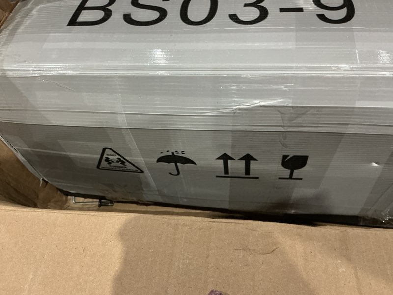 Condition photo showing As Is for 9 inch box spring full, heavy duty box spring full size bed, easy assembly, metal frame mattress foundation with fabric cover full 9 inch