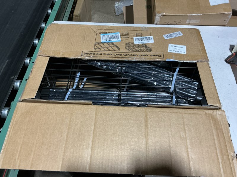 Condition photo showing Good Condition for ulif m5 wall mounted clothes garment rack, heavy duty closet storage and organizer system with 6 shelves and 3 expandable hanger rods, space saver suit (46.2-102.4)" w x 14" d x 83.1" h, black black m5