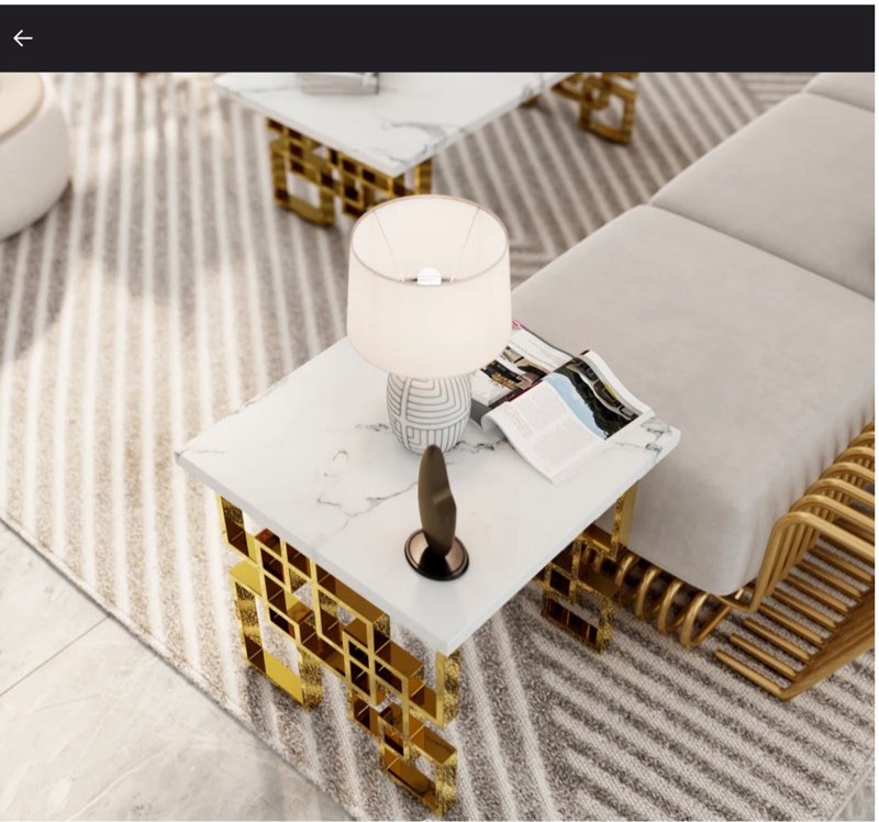 White And Gold Living Room Table