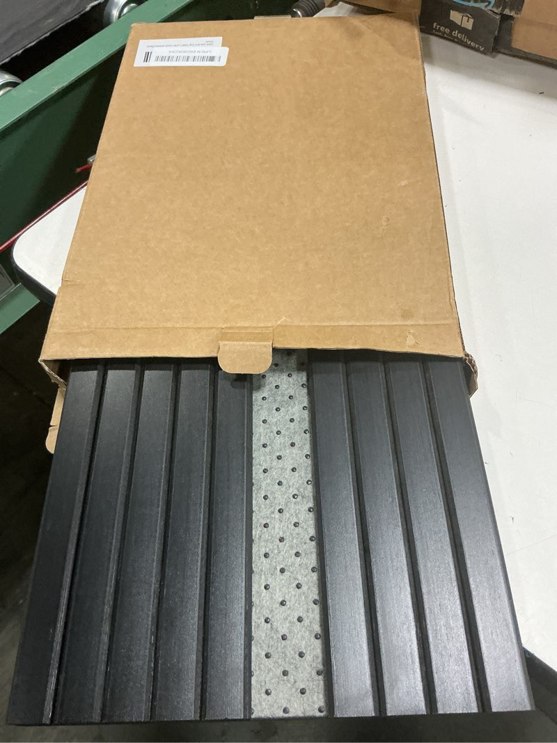 Condition photo showing As Is for gehe couch arm tray table, flexible/foldable sofa armrest tray, couch armrest table cup holder great for drinks snacks remote control, portable side table and anti-slip bottom black 16.5" x 13.3" x 0.4"