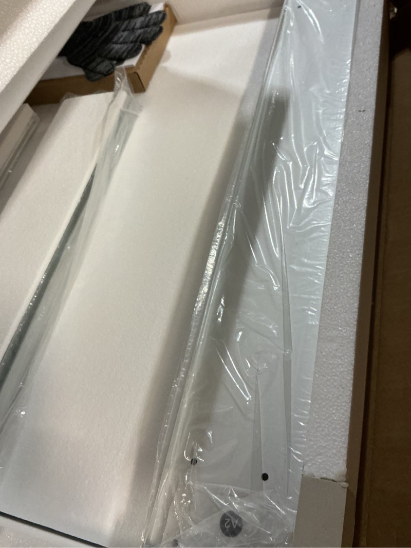 Condition photo showing New/Like New for keonjinn 20 x 26 inch medicine cabinet for bathroom, silver mirrored medicine cabinet, assembly required, freely adjustable shelves, tempered glass, in wall or surface mount silver 20x26 in