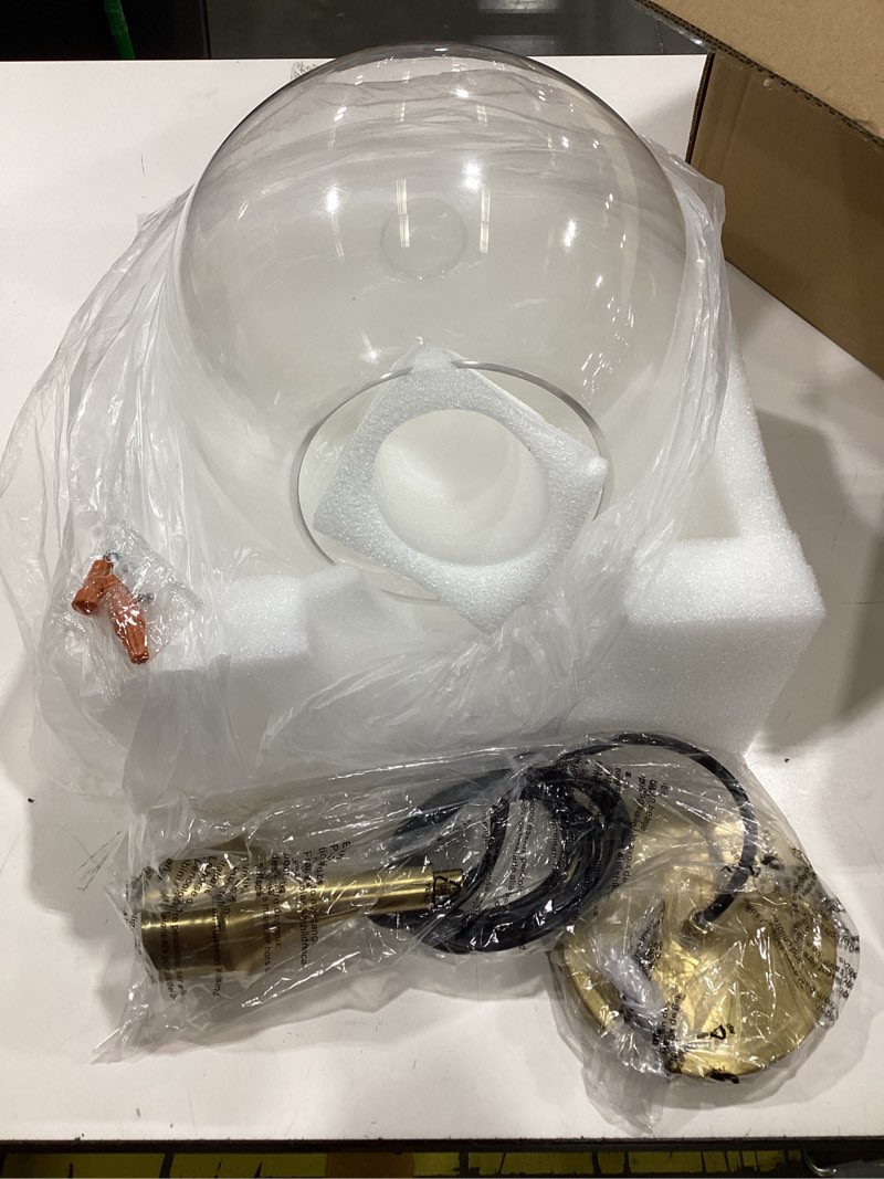 Condition photo showing Good Condition for edishine pendant light 1-pack kitchen dining clear glass globe gold | hardwired, adjustable metal rod, fits flat/slop ceiling, hanging light fixture for dining room, entryway