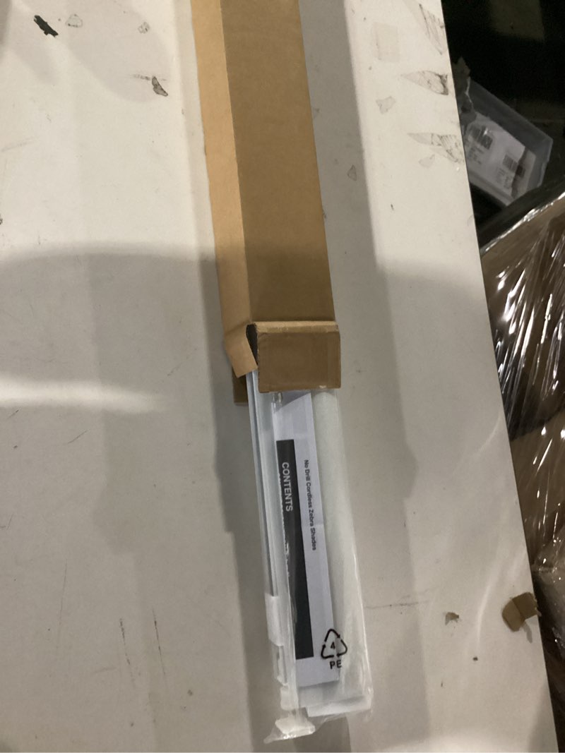 Condition photo showing New/Like New for lazblinds no-drill cordless zebra blinds - dual layer light filtering & room darkening, free-stop lift, easy install, day & night privacy with valance for window 26" w x 72" h, white 26"w x 72"h white