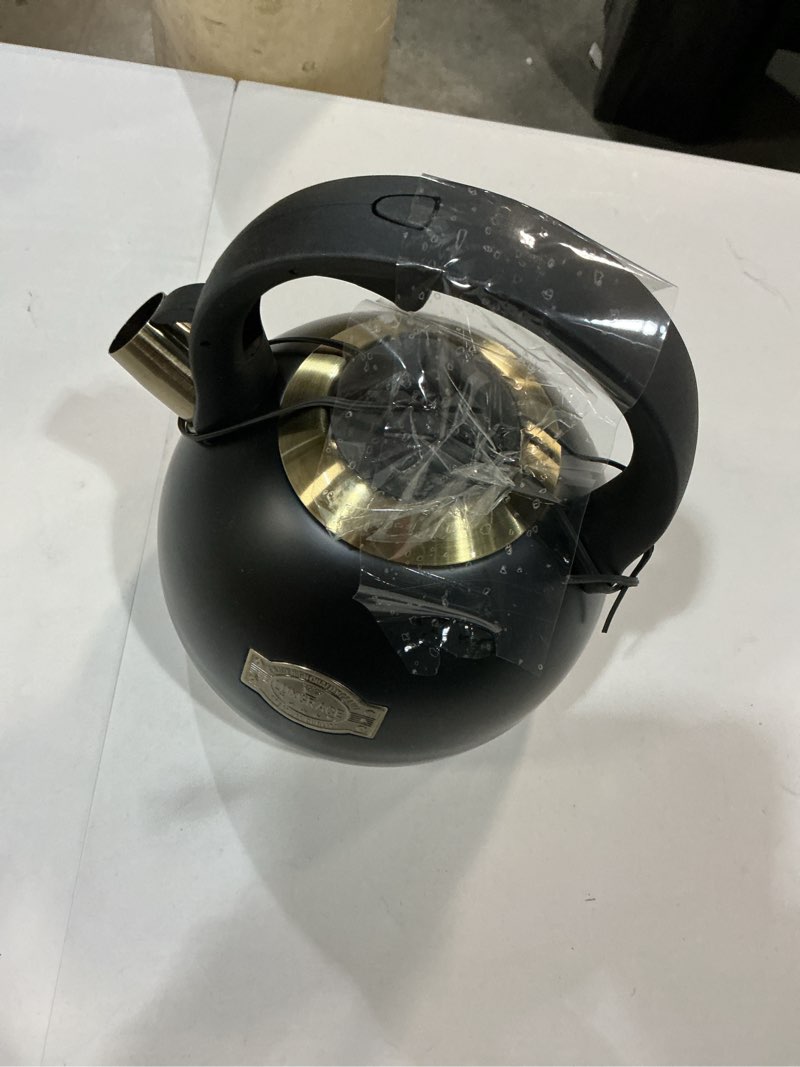 Condition photo showing New/Like New for tea kettle for stovetop, food grade stainless steel water kettle, tea pot for home & kitchen, 3.1 quart black