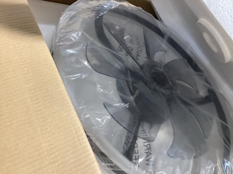 Condition photo showing Good Condition for volisun rgb ceiling fan with lights and remote, 23.6in low profile ceiling fan flush mount, 3000k-6500k dimmable fandelier led fan light, black bladeless ceilings fans for bedroom black 23.6 inch