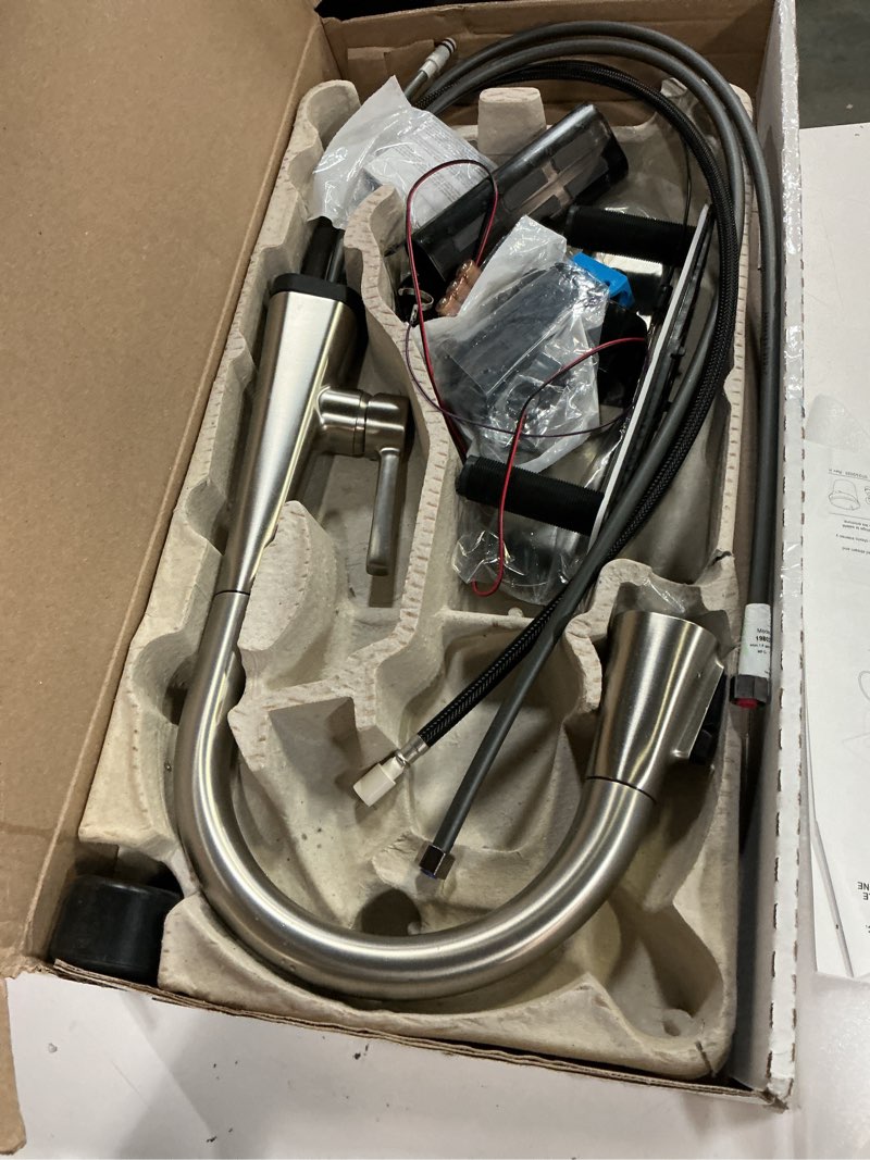 Condition photo showing Good Condition for delta faucet lenta touch kitchen faucet brushed nickel, kitchen faucets with pull down sprayer, kitchen sink faucet, faucet for kitchen sink, touch2o technology, spotshield stainless 19802tz-sp-dst spotshield stainless touch activation