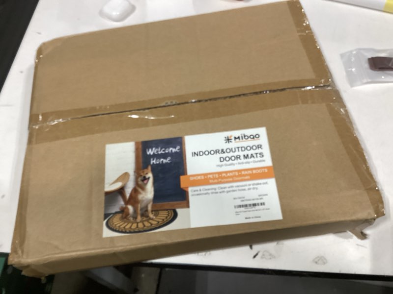 Condition photo showing New/Like New for Similar product Mibao Front Door Mat Entrance, Non-Slip Absorbent Waterproof Welcome Doormat with TPR Backing, Dirt Trapping Entrance Inside Floor Mats for Entryway Washable Low-Profile, 35.5\" x 59\", Dark Grey 2'11\" x 4'11\" (Rectangular) Dark Grey