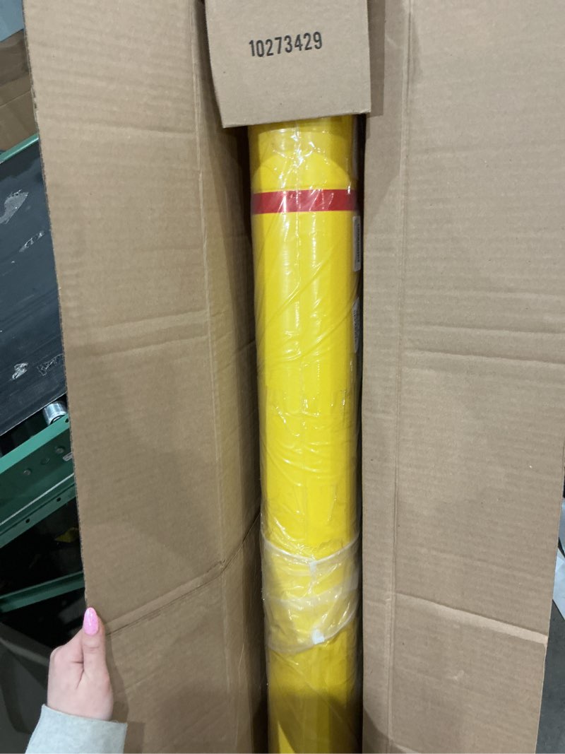 pangda 6 pcs flat top bollard covers yellow and red bollard post sleeve for home parking fence pole 