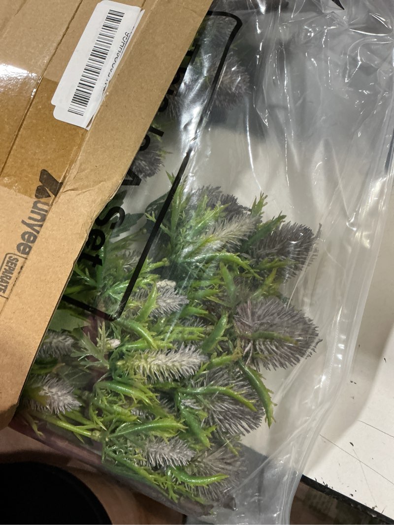 Condition photo showing Good Condition for xunyee 50 heads artificial thistle flowers 5 bundles white faux thistle eryngium spray with stems 27'' sea holly floral branches for wedding bouquets centerpieces party home decor