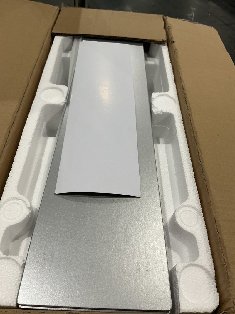 Condition photo showing As Is for tcl 52" ceiling fan with lights, silver flush mount, 5 blade low profile, 6 speeds dc reversible, dimmable, modern for bedroom, living room and garage