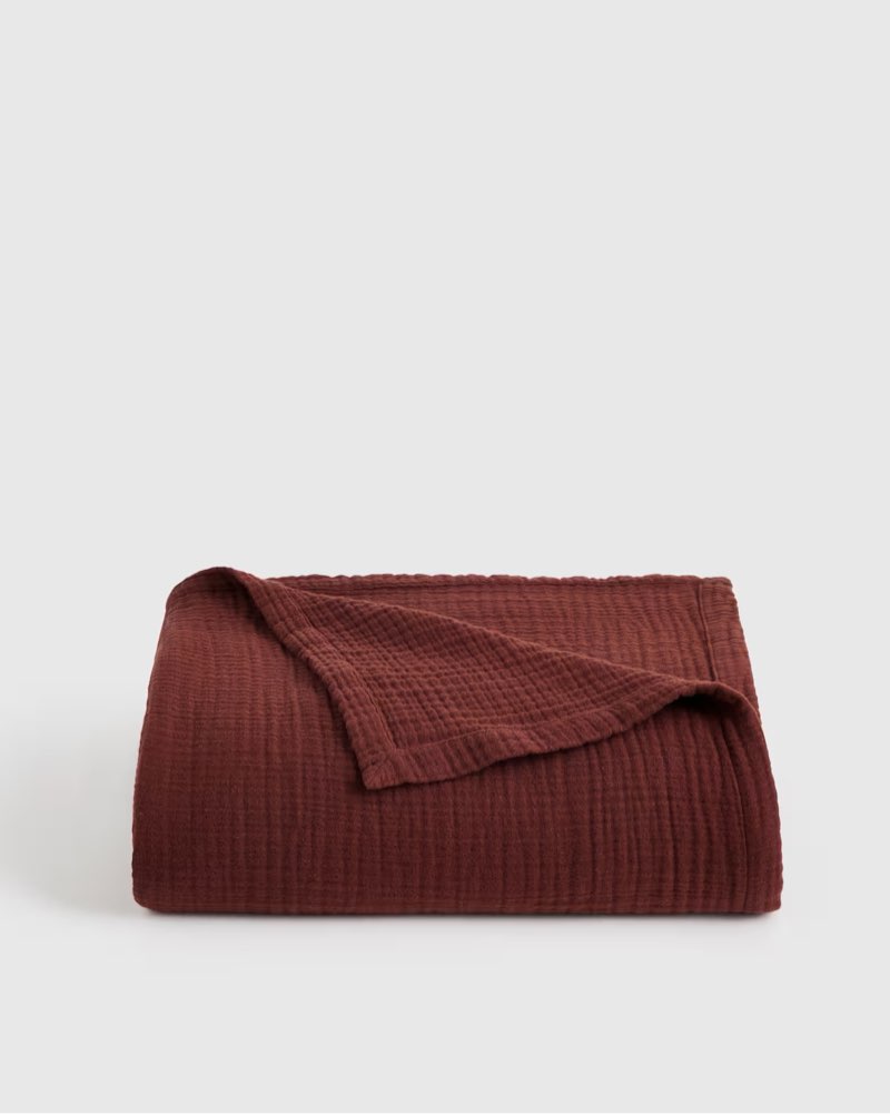 Organic Airy Gauze Blanket Size Full Queen(Color Burgundy)