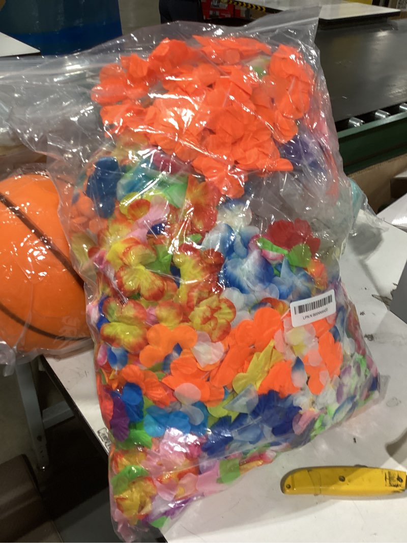 Condition photo showing Good Condition for 500 pcs hawaiian leis bulk luau leis necklace hawaiian flower tropical floral necklace for adults luau holiday wedding beach birthday party supplies decor multi color(bright color)