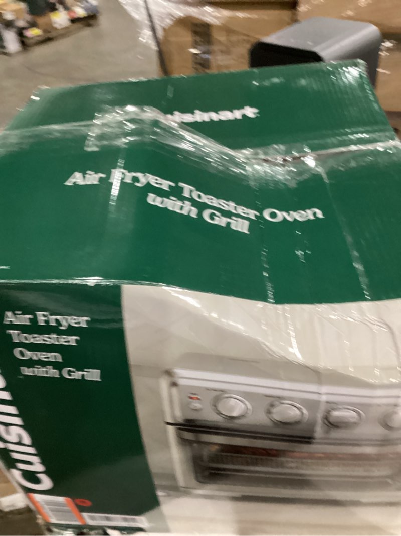 Condition photo showing As Is for Cuisinart Air Fryer Toaster Oven, 1800W, 8-in-1 with Air Fry, Convection, Broil & Warm, 0.6 Cubic Feet, 60-Minute Timer, TOA-70NAS, Stainless Steel Stainless Steel Convection Toaster Air Fryer Oven w/ Grill